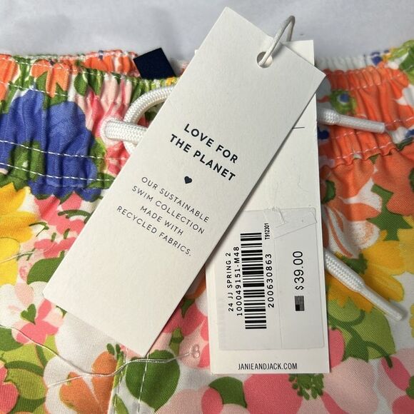 Janie and Jack 100049151 Boy Golden Floral Floral Swim Trunk size 6-12 M NWT - Picture 4 of 12